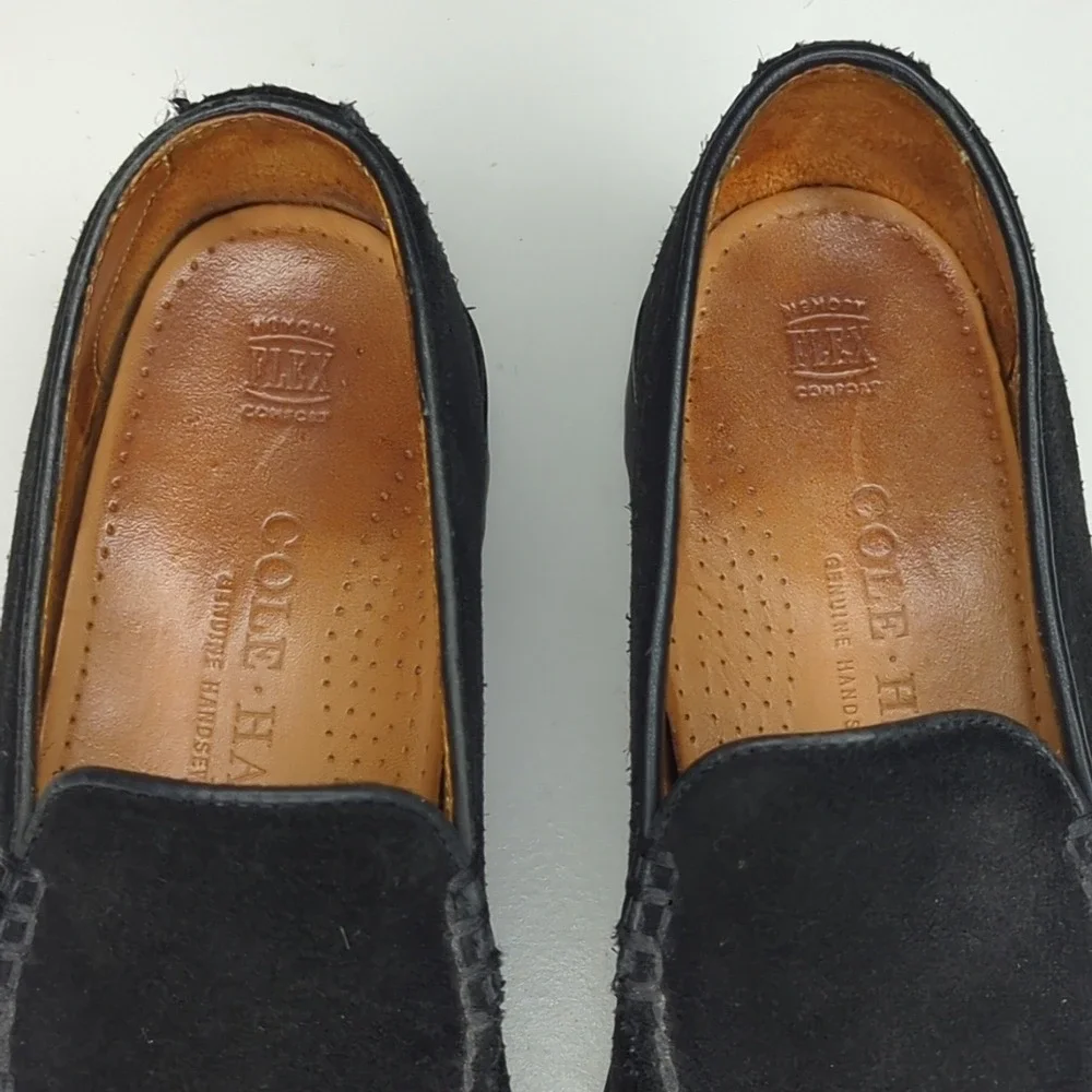 Cole Haan Kids Black Suede Leather Slip On Loafers Comfort Shoes‎ Women's 5